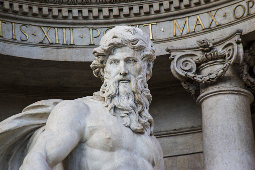 A beautiful Tritons' fountain in Valletta in Malta.