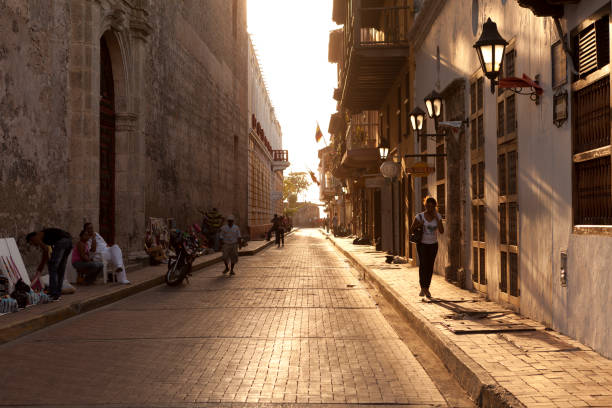 WALLED CITY, CARTAGENA, COLOMBIA, Feb 20 2024. Its historic center, called Walled City, was declared National Heritage of Colombia in 1959 and by UNESCO as a World Heritage Site in 1984.