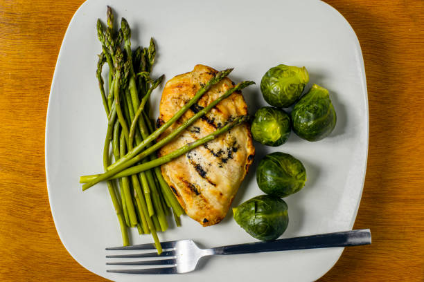 istock grilled chicken cutlet with brussel; sprouts and asparagus 1373022024