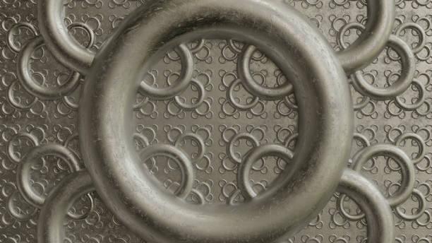 istock circle ring pattern metal background fractal silver elegance 3D illustration 1373031977