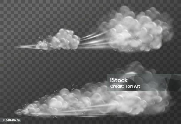 Dust Speed Effect Cloud Of Dust Smoke Trail On Road From Car Dynamic Speed Effect Stock ...
