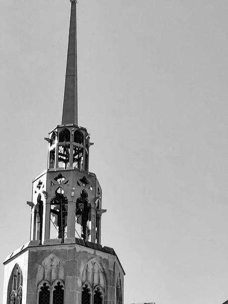 istock Decorative church steeple in grayscale 1373039769