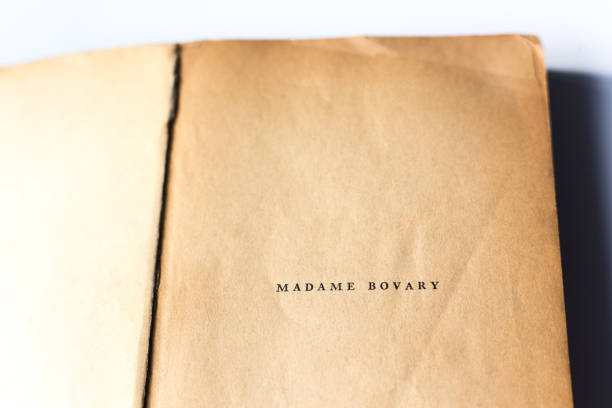 istock Open Book, Yellowed Title Page: Gustave Flaubert Madame Bovary 1373043037