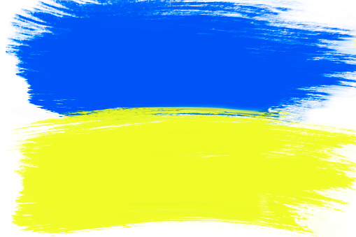 Paint strokes of Ukrainian flag