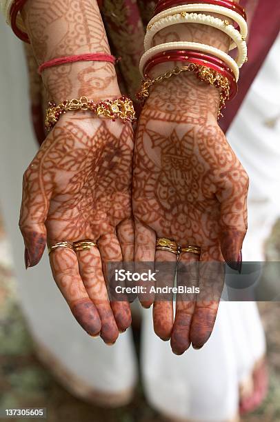 Henna Design On Hands Of Bride From India Stock Photo - Download Image Now - Adult, Asian and Indian Ethnicities, Beauty