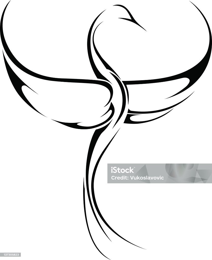 Phoenix Phoenix, mythology bird. Tribal vector illustration. Phoenix - Mythical Bird stock vector