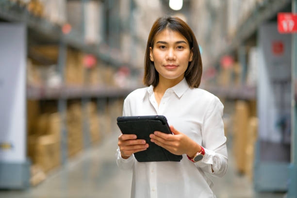 istock Girl in warehouse store 1373060225