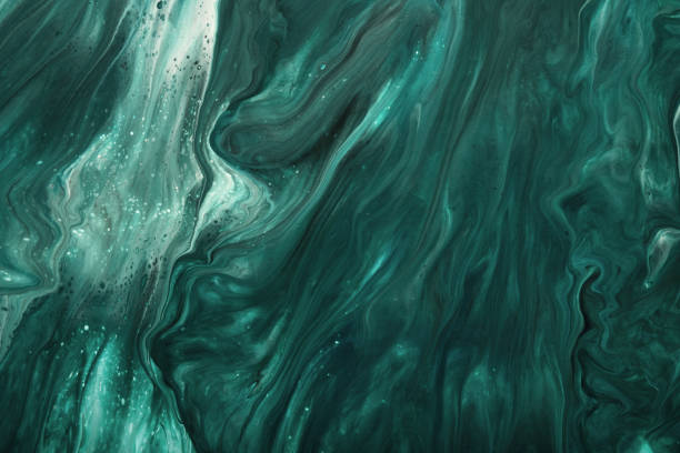 istock Fluid Art. Liquid Velvet Jade green abstract drips and wave. Marble effect background or texture 1373070269