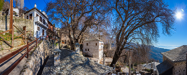 Traditional greek village of Makrinitsa on Pelion mountain in central Greece.