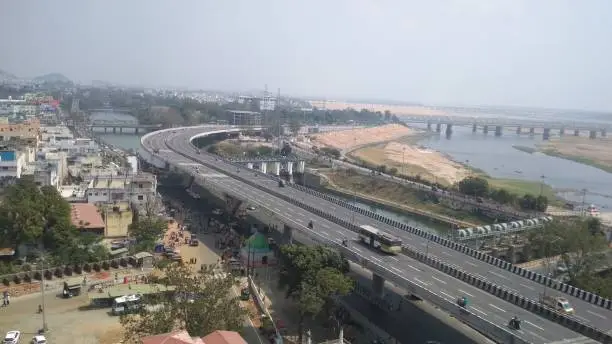 Photo of Image of Vijayawada kanaka Durga flyover stock photo