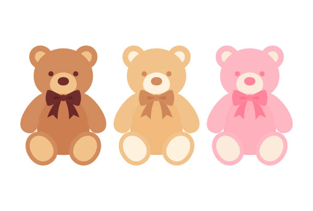 vector background with teddy bears for banners, cards, flyers, social media wallpapers, etc. vector background with teddy bears for banners, cards, flyers, social media wallpapers, etc. teddy bear stock illustrations