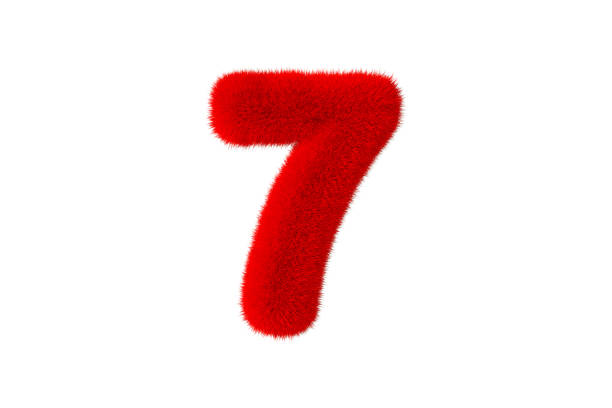 Human crowd forming number seven inside of a human heart shape on white background. Horizontal  composition with copy space.