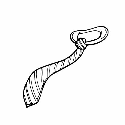 Tie Doodle, a hand drawn vector doodle illustration of a tie. Isolated on white