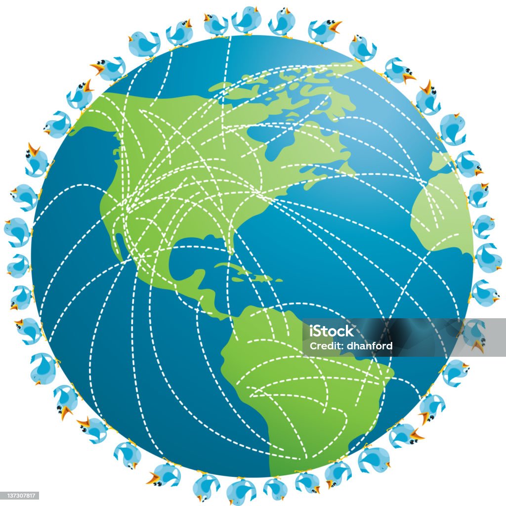 Communications globale - clipart vectoriel de Bleu libre de droits