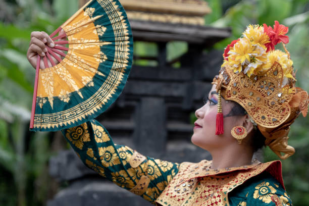 istock Balinese dancer posing in the temple 1373079735