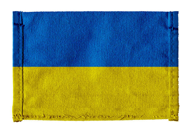 Flag of Ukraine with canvas background