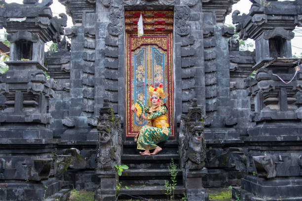 istock Balinese dancer posing in the temple 1373080488