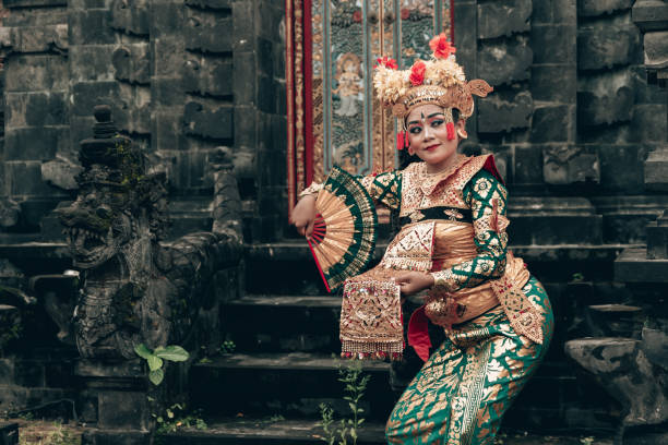 istock Balinese dancer posing in the temple 1373081559