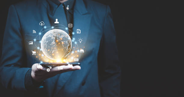 istock Businessmen use Internet connection technology and digital marketing. 1373081662