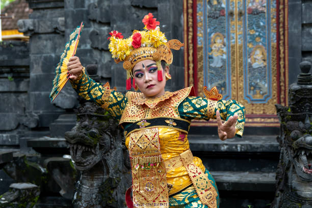 istock Balinese dancer posing in the temple 1373081744