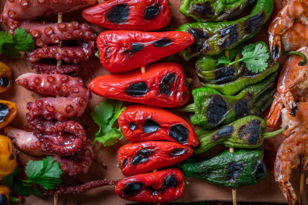 istock Healthy grilled skewer as a summer snack for bbq. 1373081830