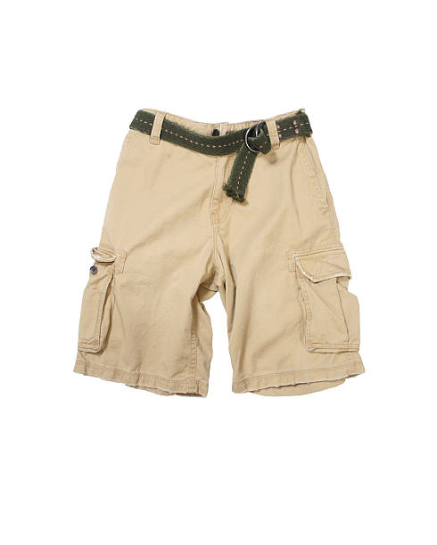 istock Beige Cargo Shorts on White Background 137308215