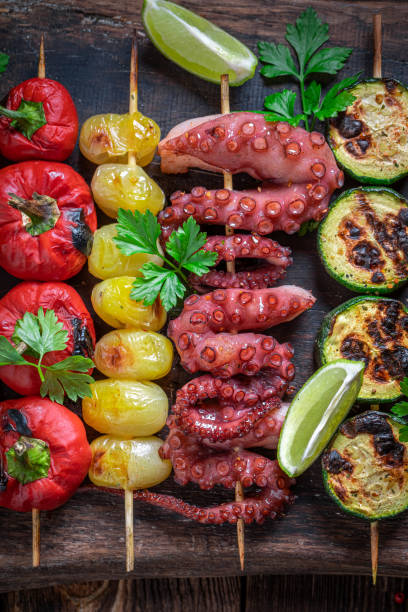 istock Healthy grilled skewer as a healthy summer appetizer. 1373082598