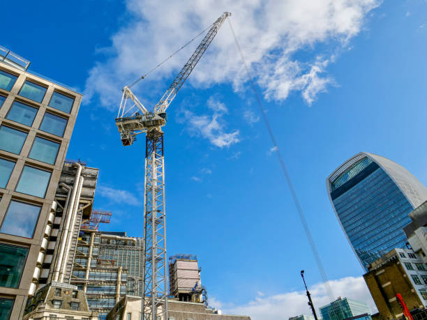 Construction site under blue sky.