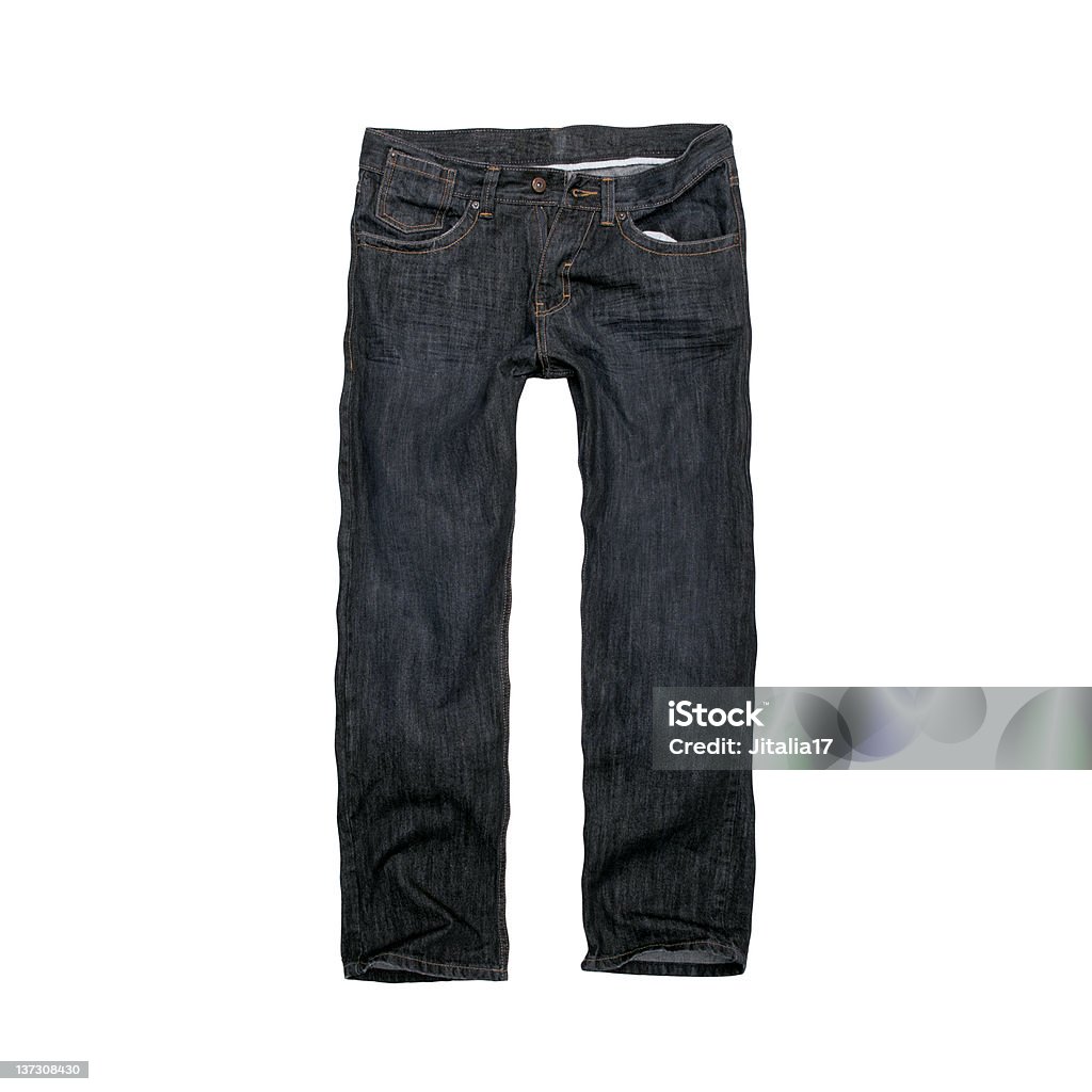 다크 블루, 디자이너 Jeans 남성용-흰색 바탕 - 로열티 프리 바지-의복 스톡 사진