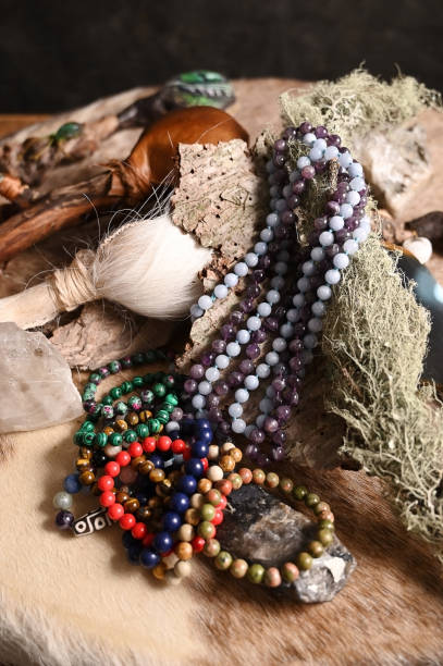 istock Shamanic accessories with rosary beads 1373084995