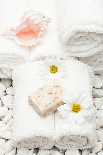 istock Towels with natural soap bar 137308959