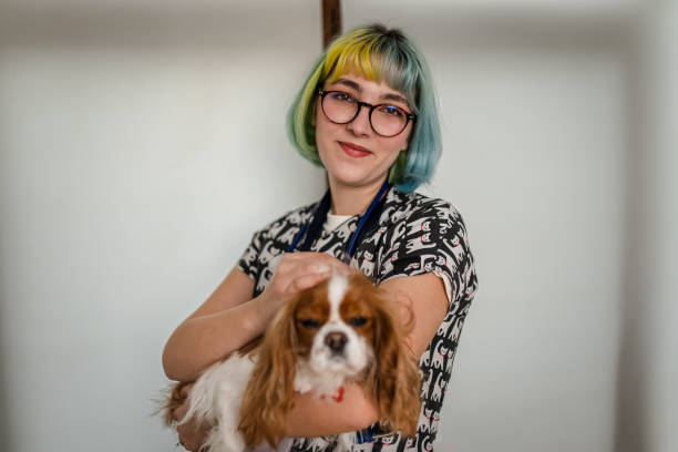 istock Female veterinarian having a check up on a dog 1373091978