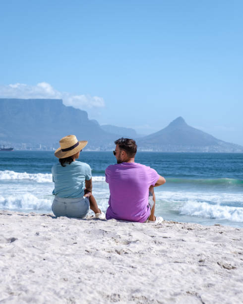 istock Bloubergstrand Cape Town South Africa on a bright summer day, Blouberg beach, withe sand and blue ocean 1373094294
