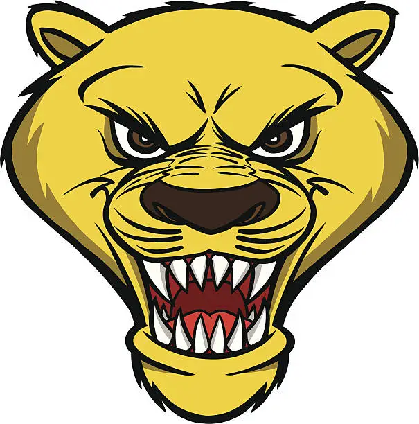 Vector illustration of Cougar Mascot Head