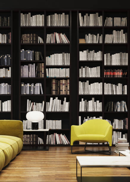 istock Shelves with many books for decoration3d. 1373096169
