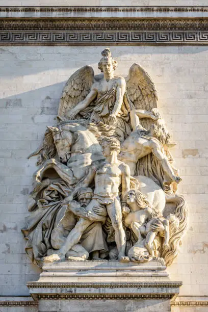 "La Resistance de 1814" is a monumental stone high relief by french sculptor Antoine Etex, on the western side of the south pillar of the Arc de Triomphe in Paris, France.