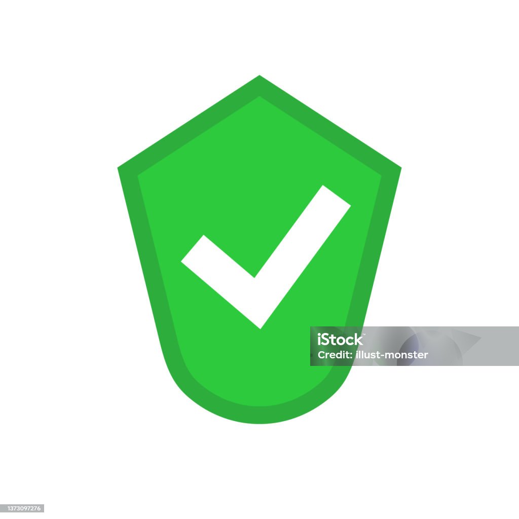 Authentication Badge Check Mark And Shield Security Vector Stock ...