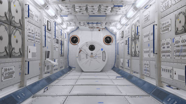 interno dell'astronave della nasa - spaceship foto e immagini stock