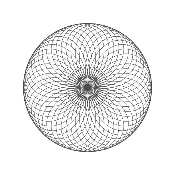 白い背景にスピログラフ。抽象的なワイヤフレーム円。 - hypotrochoid点のイラスト素材／クリップアート素材／マンガ素材／アイコン素材