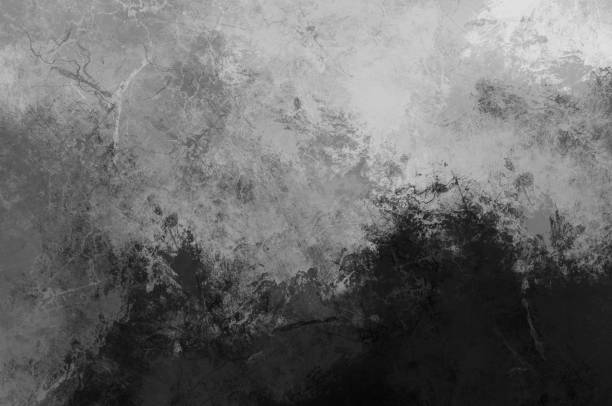 istock Dark black gray painted background with industrial pattern and rough grainy stone texture 1373100602