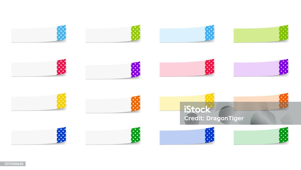 Colorful Dot Pattern Sticky Note Set Stock Illustration - Download ...