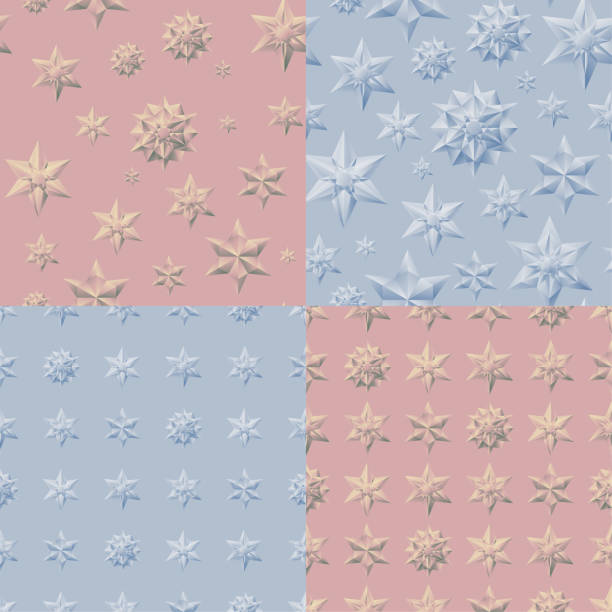 istock Set of geometric snowflakes stars seamless pattern 1373101641