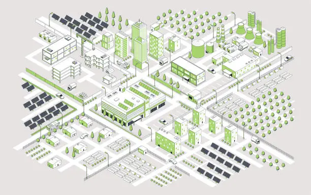 Vector illustration of Modern megapolis concept