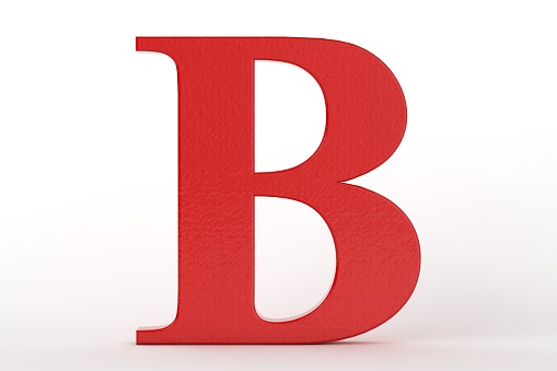B In Red Letter B Red On White Background Stock Photo - Download Image Now ...