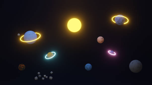 istock cosmic theme 3d render with glowing stars and planet 1373104561