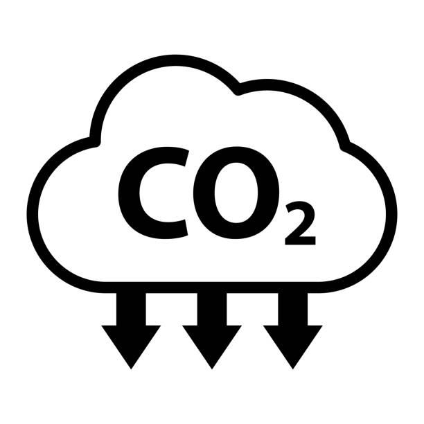 ikona redukcji co2 chmury, czysta globalna emisja, ilustracja wektorowa symbolu ekoprojektu środowiska - c02 stock illustrations
