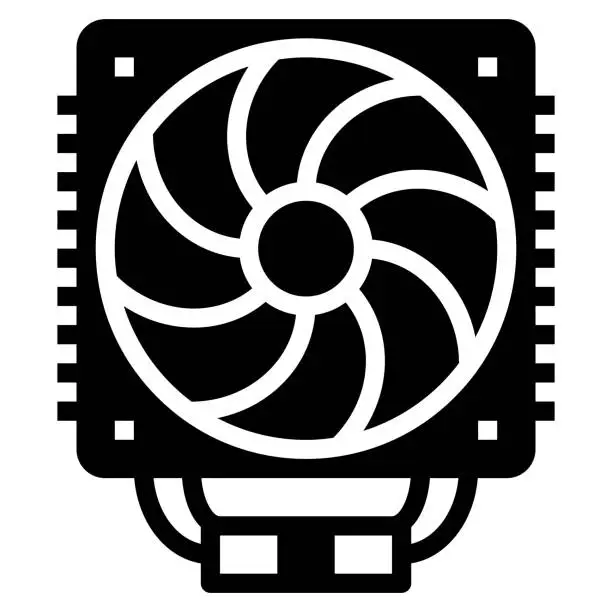 Vector illustration of COOLING SYSTEM ICON VECTOR ILLUSTRATION .