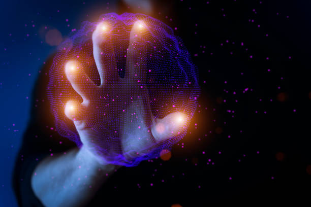 istock Global social and technology network communication concept. Businessman touches a global web map. Future, 5G, innovations and development background 1373116863