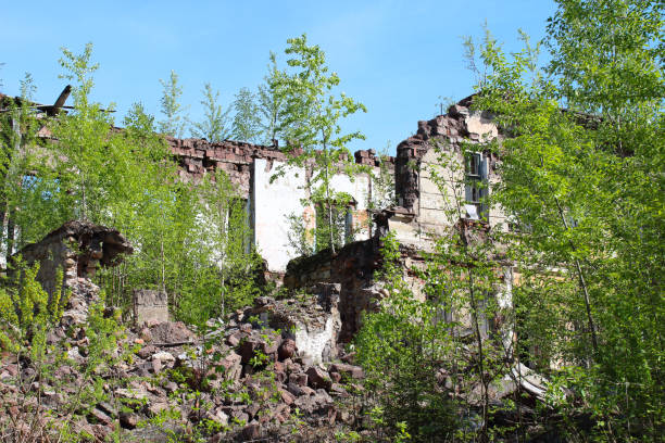 istock An old abandoned ruined brick building. Close-up. Background. Scenery. 1373118629