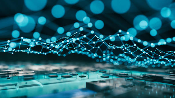 Abstract blockchain technology background Abstract blockchain technology background - 3d rendered image. Big data building concept. Abstract technology, augmented reality (AR), virtual reality (VR), Cryptocurrency blockchain concepts. Pixelated infinity blocks structure. augmented flow stock pictures, royalty-free photos & images